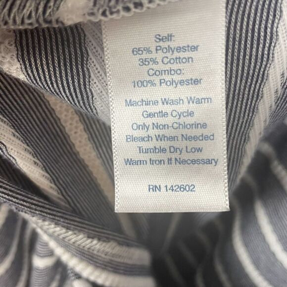 Sail‎ To Sable STS Shift Dress Flattering Shaping Navy & White Stripes Zipper L - Picture 6 of 8